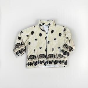 VTG Glacier Gear Sherpa Bear Jacket Fleece Cozy Plush Cabincore Rustic Full Zip